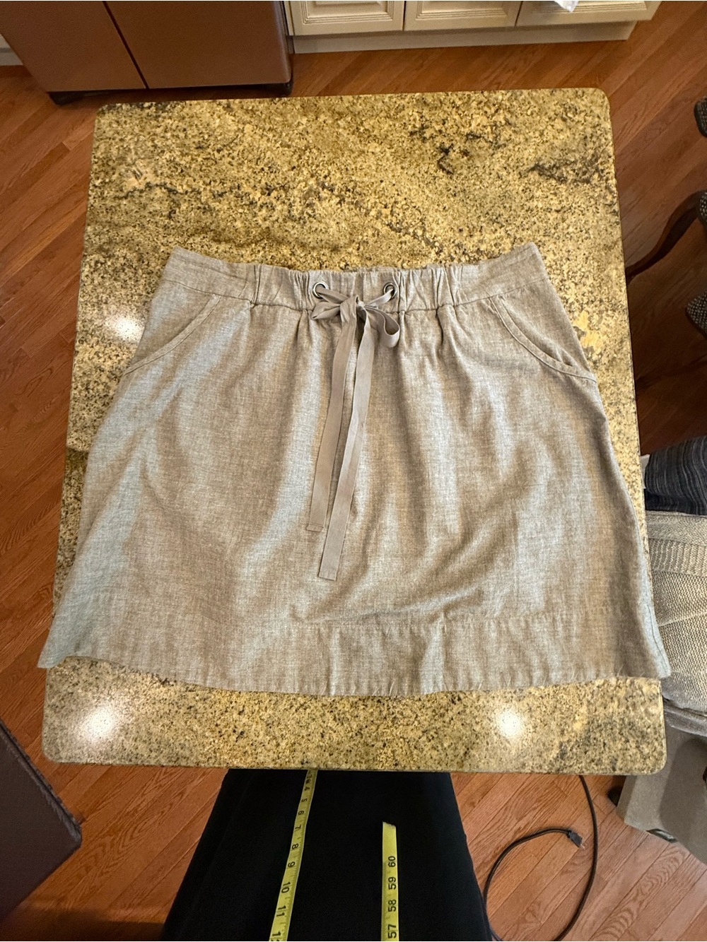 Eileen Fisher Brown Cotton Drawstring Skirt